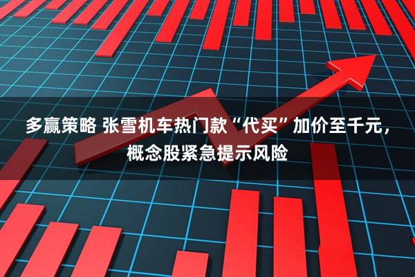 多赢策略 张雪机车热门款“代买”加价至千元，概念股紧急提示风险